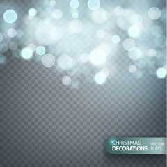 Wall Mural - christmas decorations on a transparent background. light effect. light blur effect vector premium ba