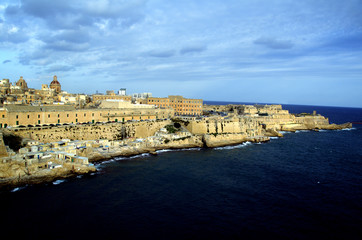 Wall Mural - Sea view at the coast and the harbour Valletta,Malta