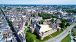 Panorama sur le centre historique de Nantes et le château des Ducs de Bretagne en Loire Atlantique, France