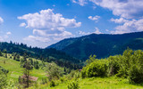 Fototapeta Krajobraz - Background of Carpathian mountains landscape in Ukraine