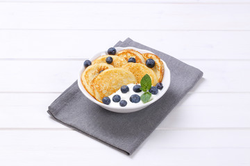 Sticker - american pancakes with yogurt and blueberries