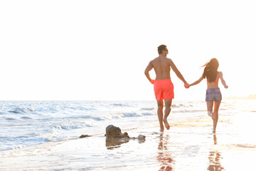 Sticker - Lovely couple on tropical beach