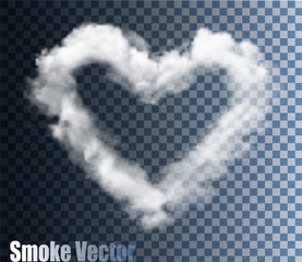 Aufkleber - Realistic Transparent Vector Cloud Heart.