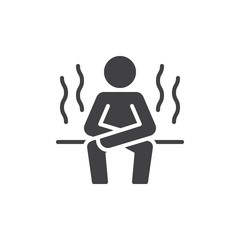 Sauna icon vector, filled flat sign, solid pictogram isolated on white. Steam room symbol, logo illustration. Pixel perfect