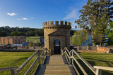 The Guard Tower as a ruin on Settlement Hill at Port Arthur Historic site in Tasmania, Australia