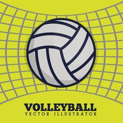 Poster - volleyball ball icon over green background colorful design vector illustration