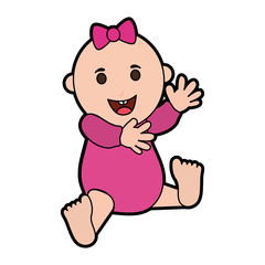 Wall Mural - happy smiling female baby icon image vector illustration design 