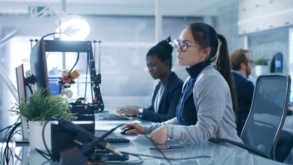 Wall Mural - diverse group of scientists doing research at their workstations in a modern high-tech laboratory. s