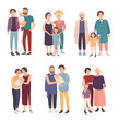 © Good Studio - Set of gay couple with children of different ages. LGBT male and female with babies. Homosexual family collection. Colorful vector illustration in cartoon style.