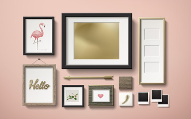 Wall Mural - beautiful photo frames and deco