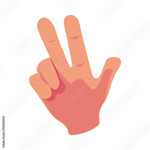Caucasian Human Hand Showing V For Victory Sign Triumph Symbol
