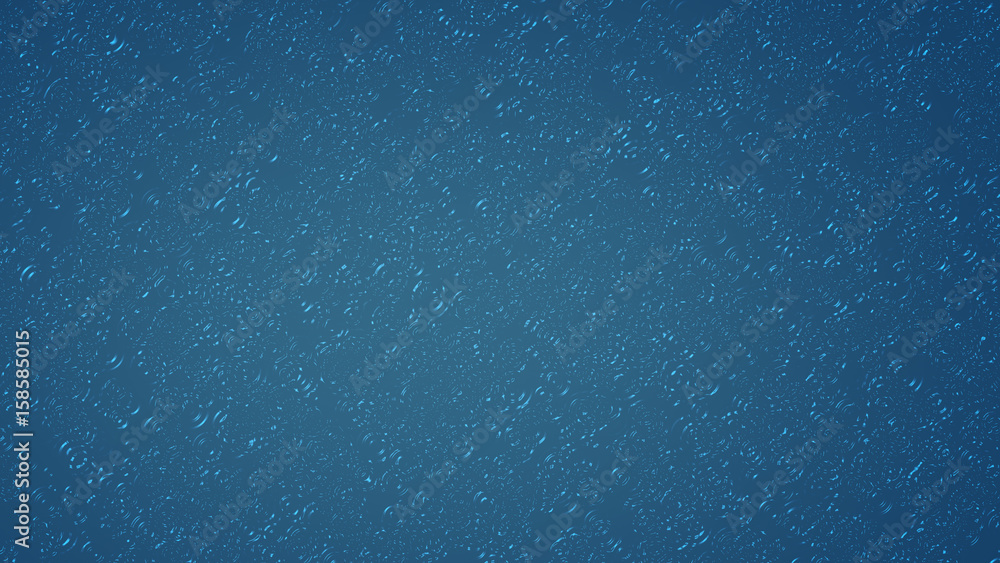 raindrop drizzle on background blue, Abstract of Raindrops in Background, Bubbles on the water surface from raindrops - obrazy, fototapety, plakaty 