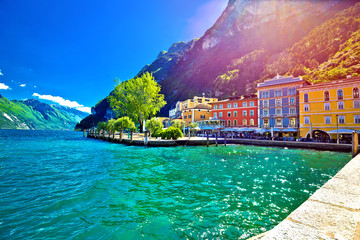 Sticker - Riva del Garda waterfront view at sunset