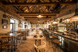 Fototapeta  - Loft wooden interior of caffe restaurant