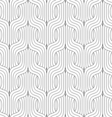 Wall Mural - Vector seamless pattern. Modern stylish texture. Monochrome geometric pattern with wavy lines.