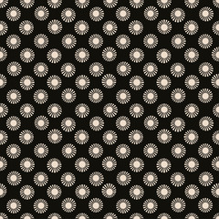 Wall Mural - japanese seamless tile with floral dots in black and ivory