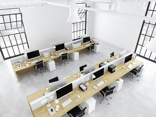 Wall Mural - modern office with creative spaces. 3d rendering