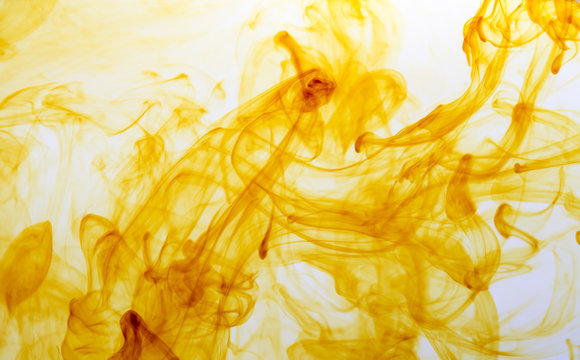 Fototapete - Iodine and water texture background. Abstract yellow swirling. Medical supplies