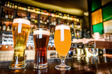 The beer assortment in pub