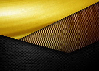 Canvas Print - golden metal mesh design background