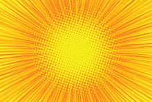 Orange Rays Pop Art Comic Background