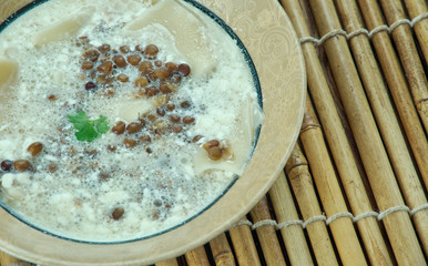 Canvas Print - Turkish soup with noodles and lentils