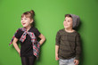 © Africa Studio - Cute stylish children on color background