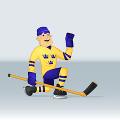 Wall Mural - ice hockey team sweden player