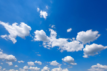 White and fluffy clouds on a blue sky