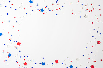 USA holiday decorations on a white background