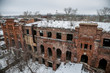 Abandoned industrial building of red brick. Ryazhsky canning factory, Ryazan region