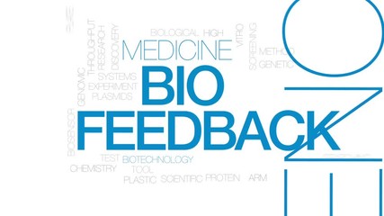 Poster - Bio feedback animated word cloud, text design animation. Kinetic typography.