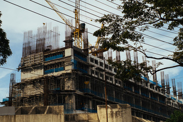 Construction is on going in Makati City of Manila