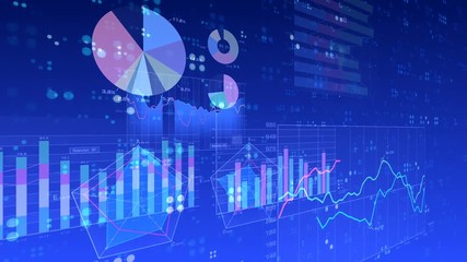 Business data graph digital world space dot.