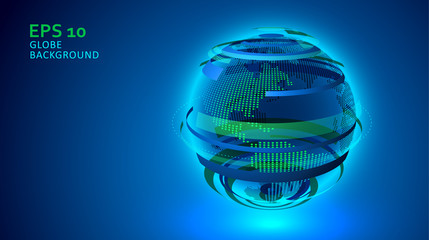 Globe technology background vector.