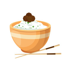 Sticker - Chinese rice food icon vector illustration graphic design