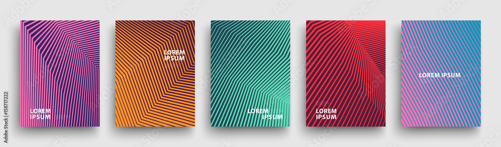 Simple Modern Covers Template Design. Set of Minimal Geometric Halftone Gradients for Presentation, Magazines, Flyers, Annual Reports, Posters and Business Cards. Vector EPS 10 - obrazy, fototapety, plakaty 