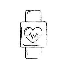 Canvas Print - figure smartwatch to know the rhythm cardiac