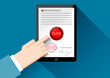 © Naeblys - Mano con tablet, acquisti online, phishing, sicurezza pagamenti, antifrode, violazione account