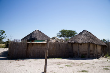 Sticker - typical village in botswana