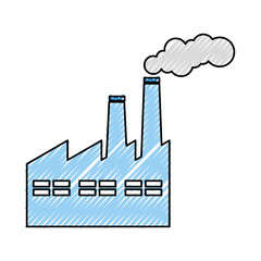 Sticker - factory building isolated icon vector illustration design