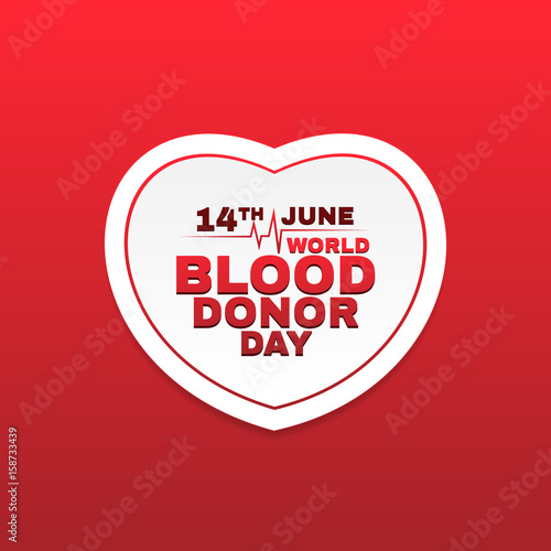 World Blood Donor Day Vector Illustration Card 14 June Simple White Heart Logo Poster On Red Background Stock Vector Adobe Stock