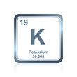 Chemical element potassium from the Periodic Table