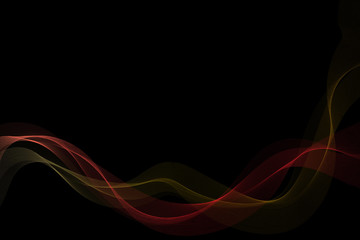 Wall Mural - abstract wave flow smoke on dark background.vector and illustration