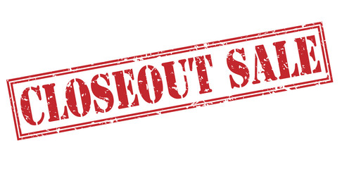 closeout sale red stamp on white background