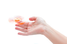 Hand Holding Spinning Fidget Spinner, Popular Relaxing Toy, Generic Design
