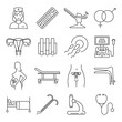 Vector gynecology symbols icon set.
