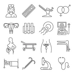 Vector gynecology symbols icon set.