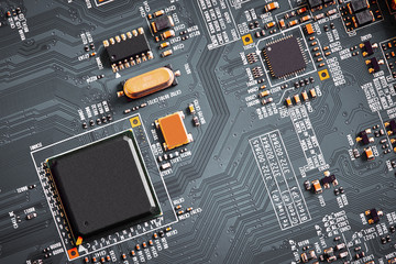 Poster - Electronic circuit board close up.