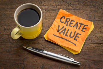 Wall Mural - create value reminder on sticky note